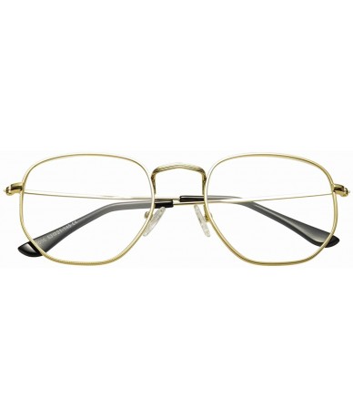 Round Small Hexagon Flat Lens Sunglasses for Women Men Vintage Hipster Style Polygon Aviator Sun Glasses - CW193K3QRGL $6.92