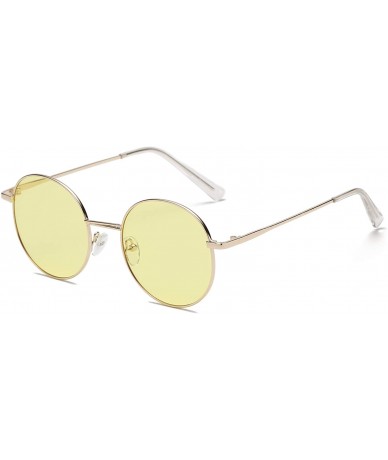 Round Classic Round Fashion Sunglasses - Light Yellow - C218WU8YAT5 $16.15