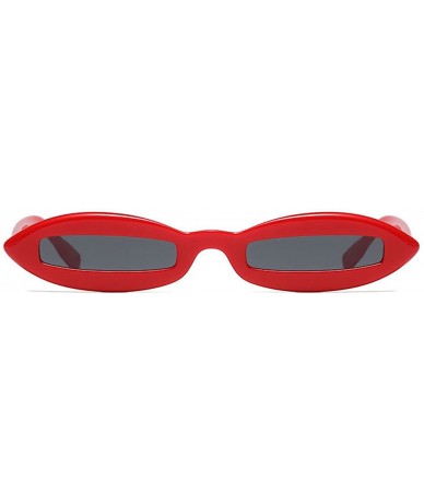 Oval Women Oval Frame Fashion Sunglass - Red/Grey - CJ18DWLQK3E $13.17