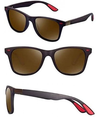 Sport Polarized Sunglasses Vintage Sun Glasses For Men Women - 100% UV Blocking - 04.tea Tea - CU18YQ9CCGL $9.68