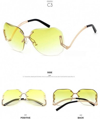 Rimless Sunglasses Transparent Rimless Tint Clear Pilot Sunglasses Women Cut Off Frameless Sun Glasses Shades Oculos - C3 - C...