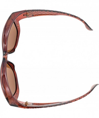 Sport The Starlet Polarized 55 mm Fit Over OTG Butterfly Rhinestone Oval Rectangular Sunglasses - 2 Brown - C218ZOCD3R0 $23.48