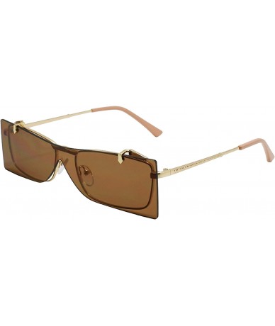 Rectangular Rectangular Sunglasses Women Flip Up Sunglass Double Lens Folding punk ECOF8872-FLCR - CR18M9R02N4 $19.34