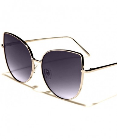 Cat Eye Modern Designer Inspired Foxy Stylish Sexy Womens Cat Eye Sunglasses - Silver /Gray - CU18ECEL4ZQ $23.10