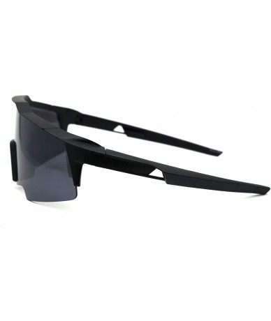 Oversized Mens XL Oversize Shield Robotic Plastic Sport Sunglasses - Matte Black - C21969XIYYC $14.57