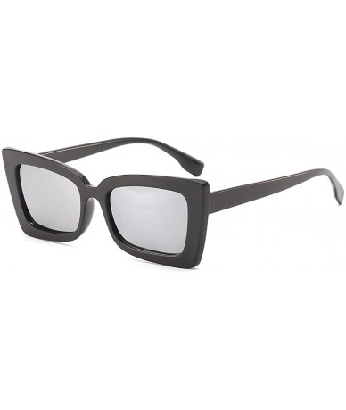 Square Square Sunglasses Small Vintage Candy Color Tinted Lens Shades UV400 Sun Glasses - Black&silver - CL18NW4746Y $15.79