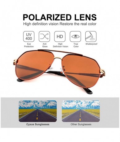Round Polarized Sunglasses Aviator Protection - 1965 Gold Frame Brown Lens - C418EM09307 $9.75