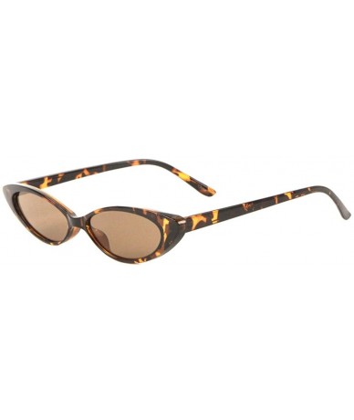 Oval Wide Oval Cat Eye Plastic Sunglasses - Brown Demi - CX1993MQKTQ $11.08