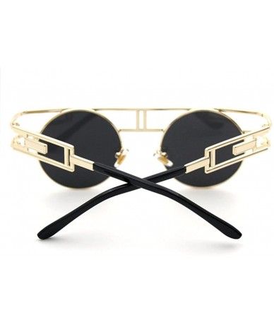 Round Luxury Sunglasses Over your Imagine Style Love It to Death Model Round Lens - Gold/Black - C511ZIRI8ZB $16.06