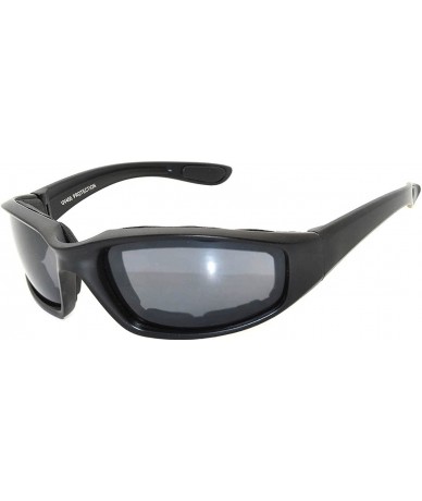 Goggle Motorcycle Padded Foam Glasses Smoke Mirror Clear Lens - Blk_smk_polarized - CV189GCGNER $14.03
