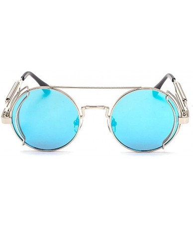 Round Retro Gothic Steampunk Sunglasses for Women Men Round Lens Metal Frame sunglasses John Lennon Round Sunglasses - CW190M...