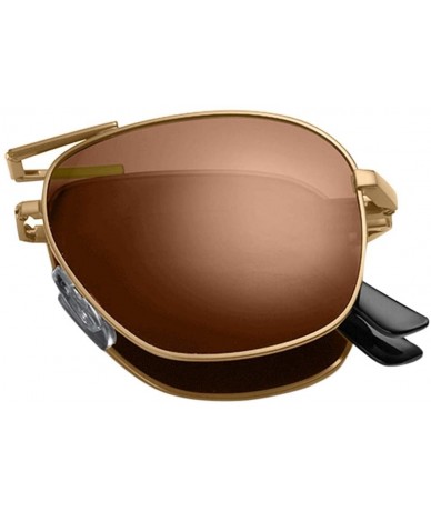 Oversized Polarized Sunglasses for Men Women Folding Sunglasses Eyewear Sun Glasses for Outdoor - Coffee - C218X6I7RSA $9.55