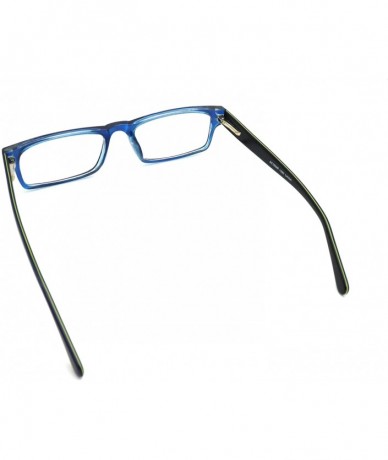 Rectangular Acetate Temple Reading Glasses 1934 50mm (small) - Blue Ime - CM12CUI1Q5J $29.91