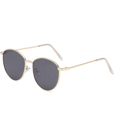 Oval Unisex Classic Oval Shape Vintage Metal Full Frame Sunglasses Retro Glasses - B - CE196QWA4HL $18.43