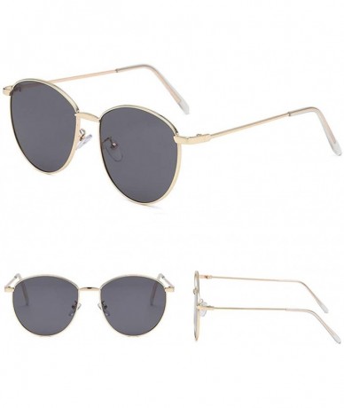 Oval Unisex Classic Oval Shape Vintage Metal Full Frame Sunglasses Retro Glasses - B - CE196QWA4HL $7.42
