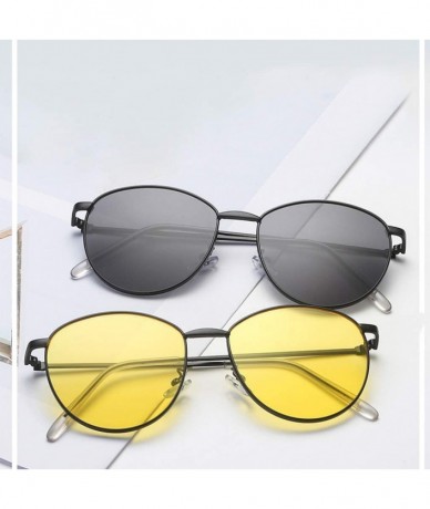 Oval Unisex Classic Oval Shape Vintage Metal Full Frame Sunglasses Retro Glasses - B - CE196QWA4HL $7.42