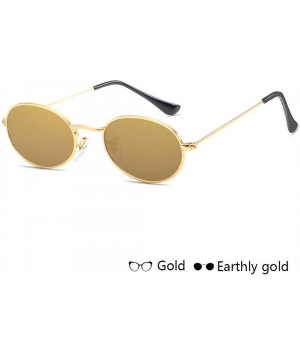 Oval Women Oval Sunglasses Luxury Metal Sun Glasses Eyeglass Frames Casual UV400 Eyewear (D) - D - CK19620OSKT $7.08