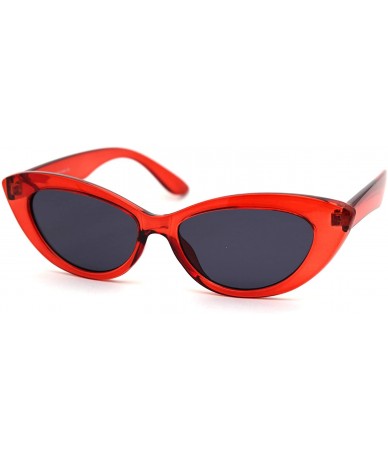 Oval Womens Mod Thick Plastic Cat Eye Gothic Sunglasses - Red Black - C718WWGDAOO $10.25