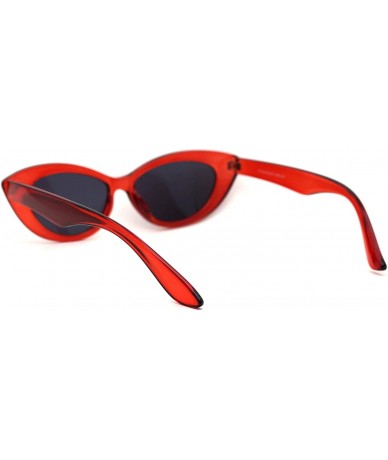 Oval Womens Mod Thick Plastic Cat Eye Gothic Sunglasses - Red Black - C718WWGDAOO $10.25