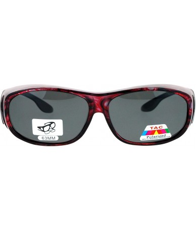 Rectangular Polarized Womens 63mm Over the Glasses Rectangular Fit Over Sunglasses - Red - CX12NGBZ3FT $14.22
