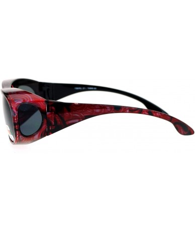 Rectangular Polarized Womens 63mm Over the Glasses Rectangular Fit Over Sunglasses - Red - CX12NGBZ3FT $14.22