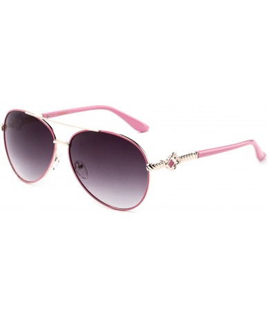 Aviator "Fergi" Women's Fashion Aviator Flash Lens Vintage Sunglasses - Pink - CM12G0U3SPT $23.72
