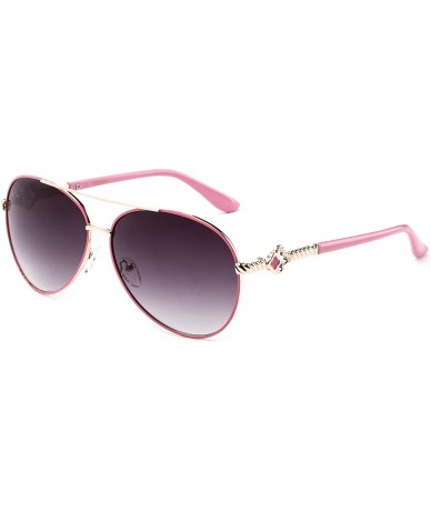 Aviator "Fergi" Women's Fashion Aviator Flash Lens Vintage Sunglasses - Pink - CM12G0U3SPT $11.73