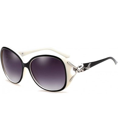 Aviator Women's Fashion Polarized Sunglasses UV 400 Lens Protection - White Black - CC18R5WS0DZ $17.41