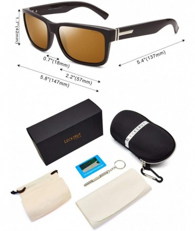 Square Vintage Polarized Sunglasses for Men Women Retro Oversized Square Mirror Sun Glasses - L9 Brown Lens/Brown Frame - CE1...