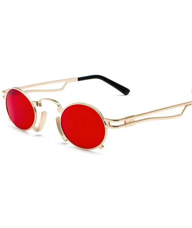 Aviator Fashion Punk Sunglasses Women/Men Classic Metal Vintage Sun Glasses Black Black - Gold Red - CE18Y6RZ4RK $16.51