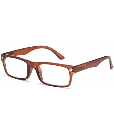 Oversized Unisex Clear Lens Squared Frame Translucent Fashion Glasses - Brown - CD11KQRUPAD $20.09