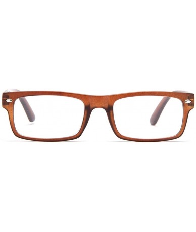 Oversized Unisex Clear Lens Squared Frame Translucent Fashion Glasses - Brown - CD11KQRUPAD $7.99