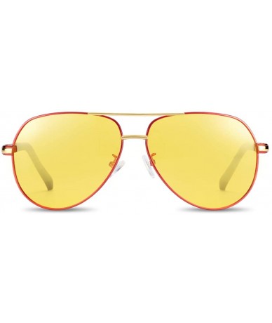 Goggle Polarized Aviator Sunglasses/Night Vision Glasses for Driving Men Women - Rednight - C3194YULO4K $43.78