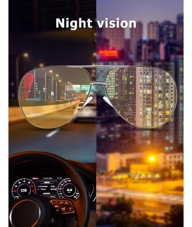 Goggle Polarized Aviator Sunglasses/Night Vision Glasses for Driving Men Women - Rednight - C3194YULO4K $23.62