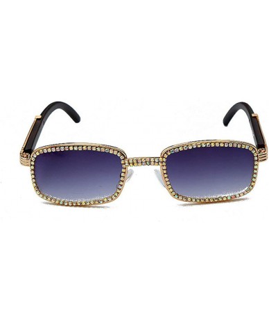 Square Diamond Sunglasses Vintage Glasses Fashion - Gold&gray - CL1926ZD4C6 $30.34