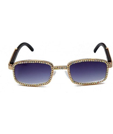 Square Diamond Sunglasses Vintage Glasses Fashion - Gold&gray - CL1926ZD4C6 $14.46