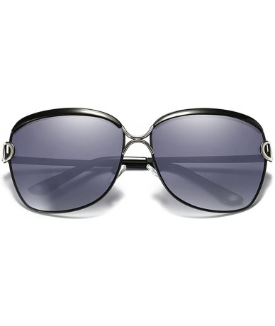 Butterfly Butterfly Sunglasses for Women with 61mm Oversized Lens Polarized Sun Glasses LM009 - Black Frame/Grey Lens - C818D...