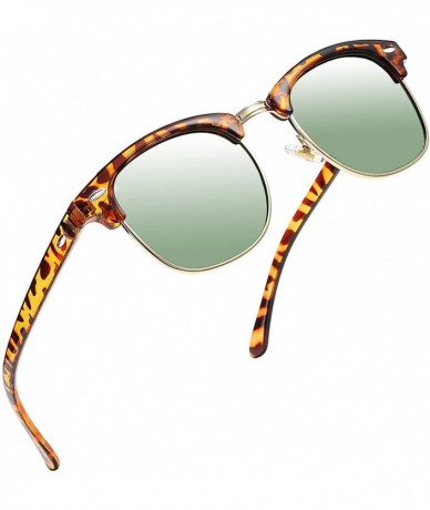 Rimless Polarized Sunglasses for Men and Women Semi Rimless Frame Driving Sun Glasses - C418DACAM7U $7.95