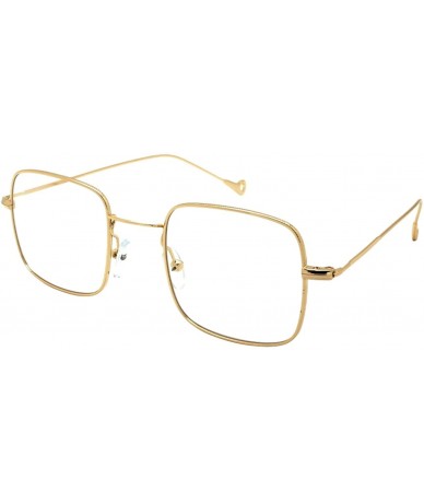 Square Square Diamond Shaped Framed Sunglasses with Tinted Lens EC302&306 - Ec306 Gold Frame/Clear Lens - CQ1832DRSZI $8.12
