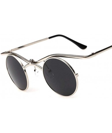 Aviator Gothic Men Women Sunglasses Gafas Round Metal Frame Steampunk C7 - C4 - CA18YQTXZG3 $11.72