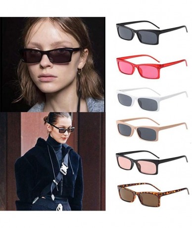 Square Unisex Vintage Sunglasses Rapper Fashion Small Square Frame Sun Glasses Eyewear - A - C818TQWW2TW $11.29