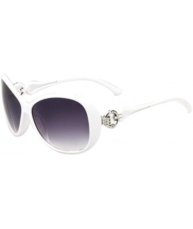 Oval Women Fashion Oval Shape UV400 Framed Sunglasses Sunglasses - White - CU196ERNL4H $20.62