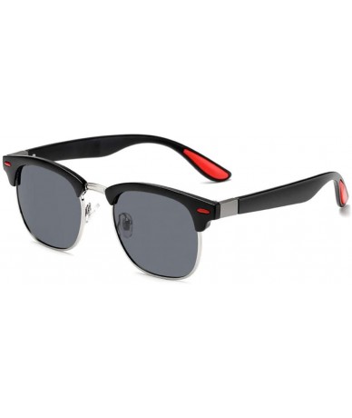 Goggle Men Polarized Sunglasses Half Frame Driving Sun Glasses for Men Women Retro Shades - 1 - C2194OKOX6T $44.12
