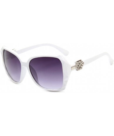 Square Polarized Sunglasses Women's Fashion Star Glasses White - White - CM190HMG75Z $16.50