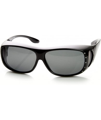 Wrap Womens Large Polarized Lens Cover Wrap Sunglasses with Side Lens (Black) - CA11EV5BG4L $13.82