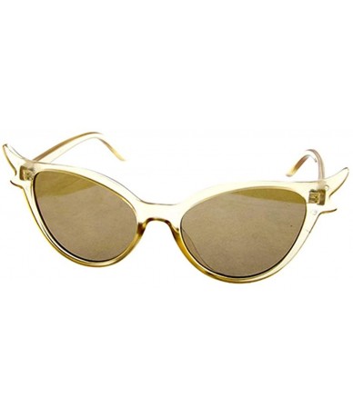 Cat Eye Hollywood Cat Eye Sunglasses - 50s Retro Glamour Style Shades - Brown - CM18RGGYMO7 $13.74