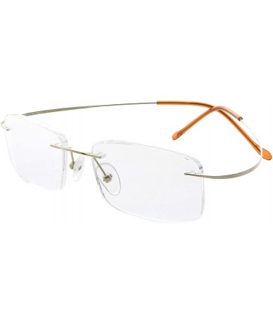 Rimless Titanium Rimless Eyeglasses Men Women Gold - CF11UM9AMW1 $20.00
