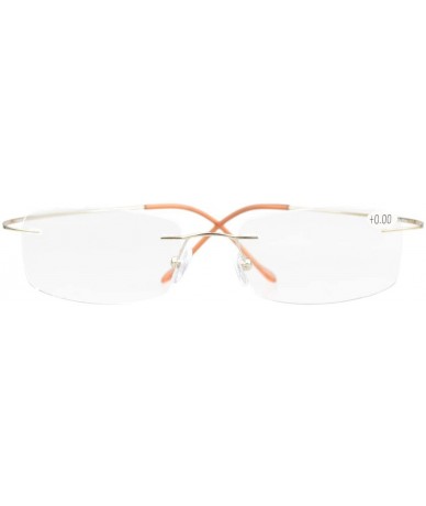 Rimless Titanium Rimless Eyeglasses Men Women Gold - CF11UM9AMW1 $20.00