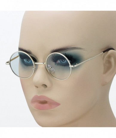 Round John Lennon Hipster Fashion Sunglasses Small Metal Round Circle Elton Style - Gold Clear - C6180NI6Z27 $12.22
