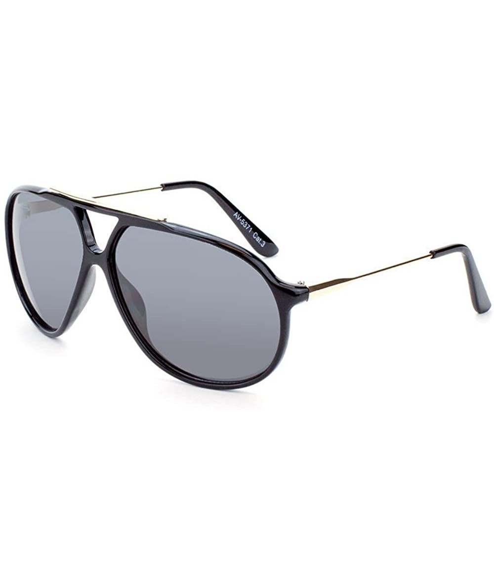 Aviator Scarface Retro Hip Hop Aviator Sunglasses - Black & Gold - CS183MKL29W $10.35